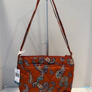 Vera Bradley Orange Manor Paisley Crossbody Large Hipster Bag
